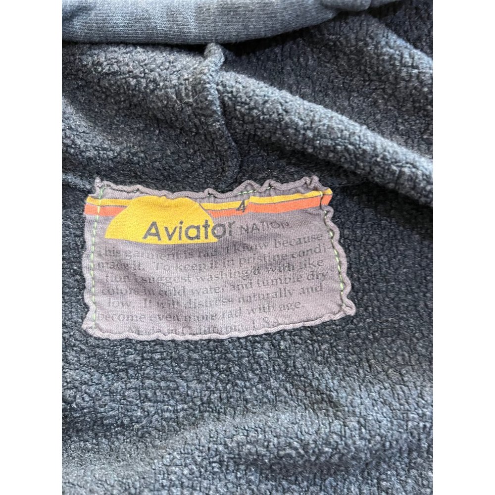 Aviator Nation Kids North Shore Zip Hoodie in Vintage Charcoal - Picture 4 of 6